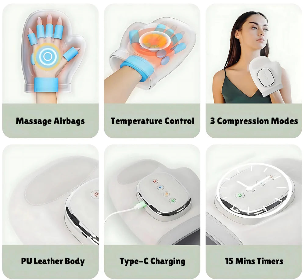 3-in-1 Hand Massager - Ultimate Relief for Hands, Wrists & Fingers